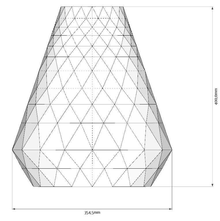 Pine Cone Lamp Shade Design Technical Drawing 1