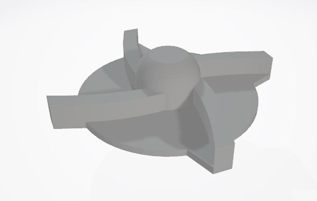 Impeller Design Prototype Replacement Part Drawing 3D Model Render
