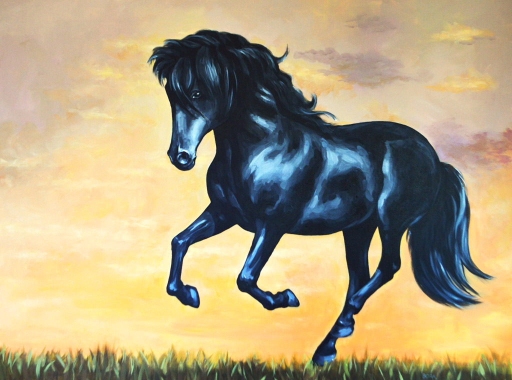 Horse Stallion Acrylic Artwork on Canvas