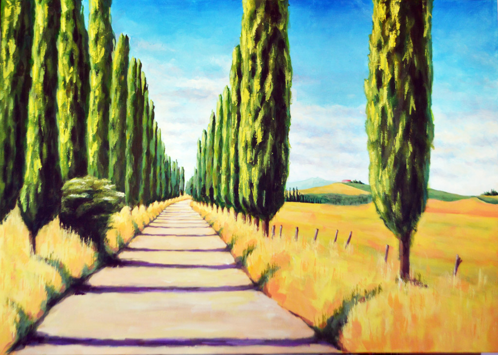 Tuscan Landscape Acrylic Artwork on Canvas