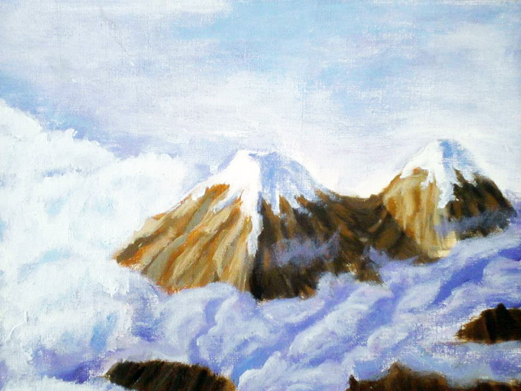 Mountains Tempera Artwork